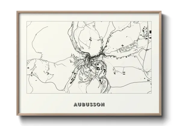 Une affiche de carte sur Aubusson