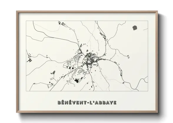 Une affiche de carte sur Bénévent-l'Abbaye