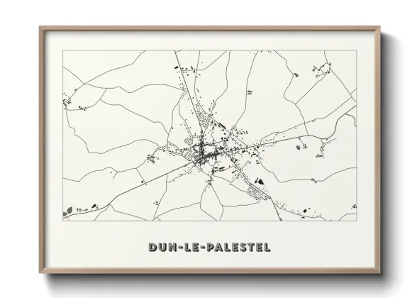 Une affiche de carte sur Dun-le-Palestel