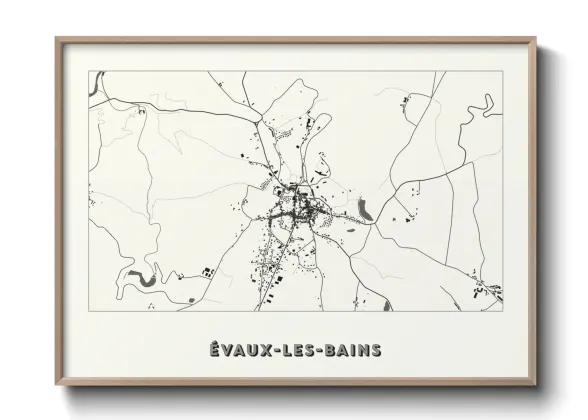 Une affiche de carte sur Évaux-les-Bains