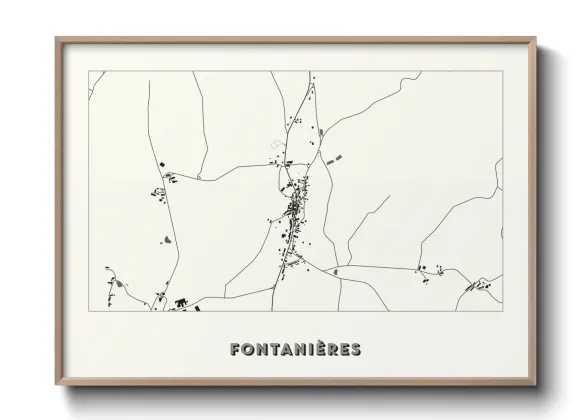 Une affiche de carte sur Fontanières