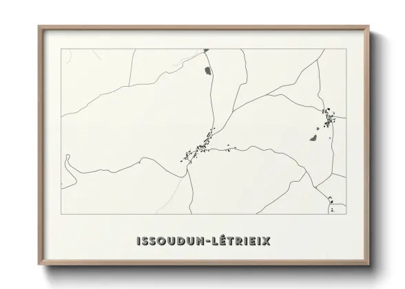 Une affiche de carte sur Issoudun-Létrieix