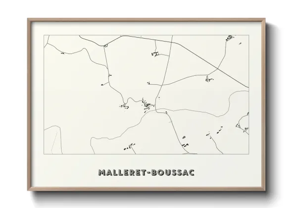 Une affiche de carte sur Malleret-Boussac