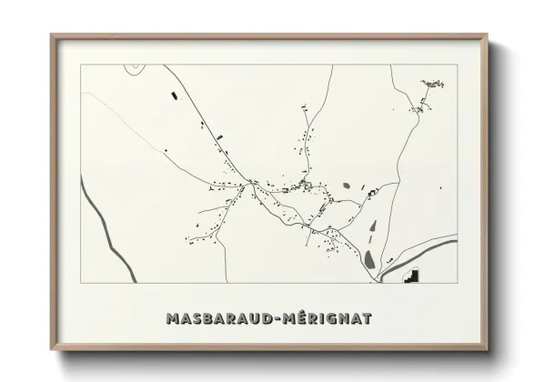 Une affiche de carte sur Masbaraud-Mérignat