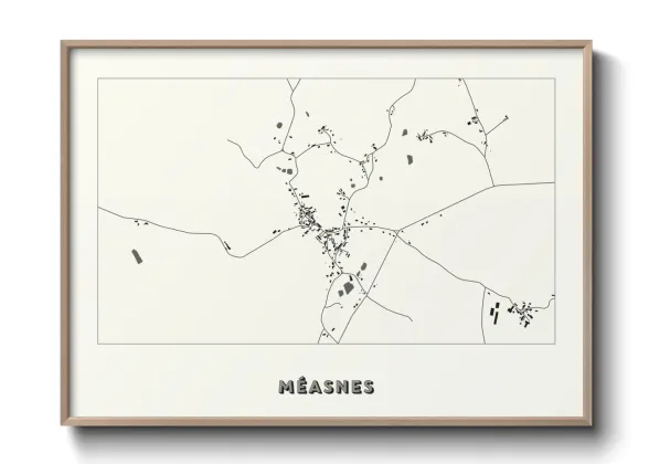Une affiche de carte sur Méasnes