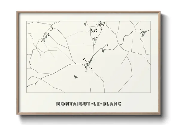 Une affiche de carte sur Montaigut-le-Blanc