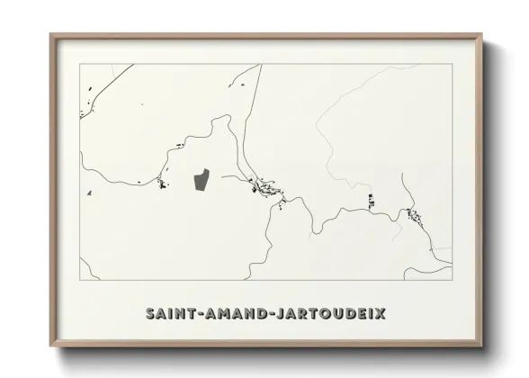 Une affiche de carte sur Saint-Amand-Jartoudeix