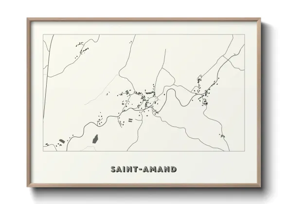 Une affiche de carte sur Saint-Amand