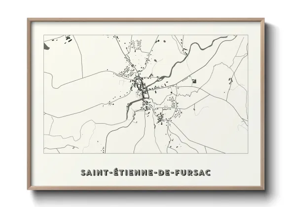 Une affiche de carte sur Saint-Étienne-de-Fursac