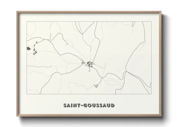 Une affiche de carte sur Saint-Goussaud