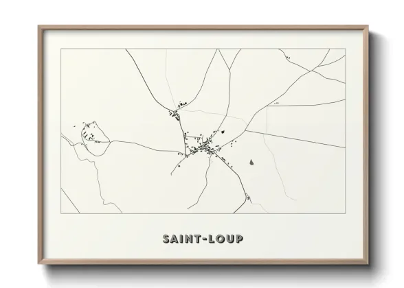 Une affiche de carte sur Saint-Loup