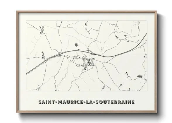 Une affiche de carte sur Saint-Maurice-la-Souterraine