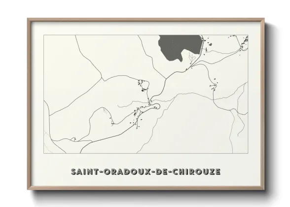 Une affiche de carte sur Saint-Oradoux-de-Chirouze
