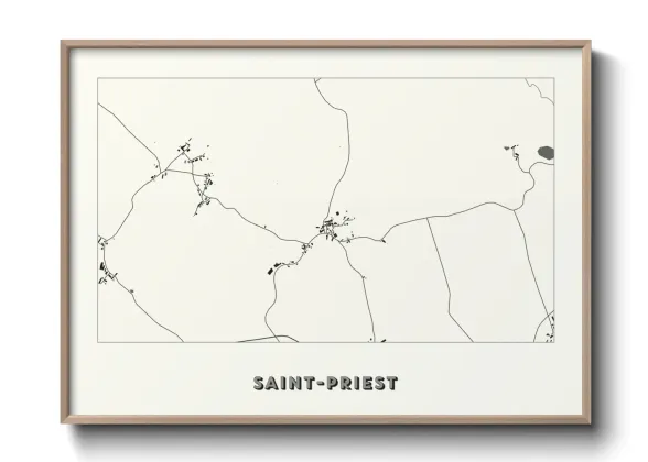 Une affiche de carte sur Saint-Priest