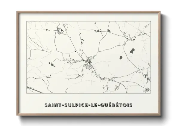 Une affiche de carte sur Saint-Sulpice-le-Guérétois