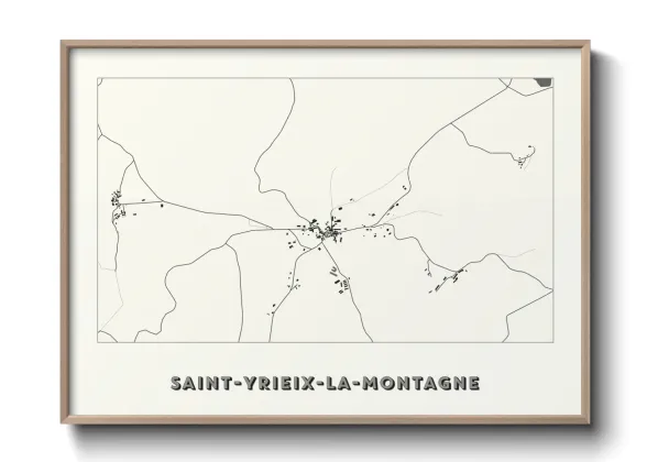 Une affiche de carte sur Saint-Yrieix-la-Montagne