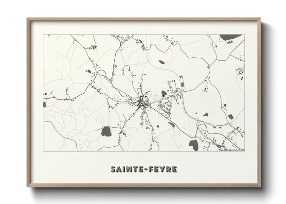 Une affiche de carte sur Sainte-Feyre