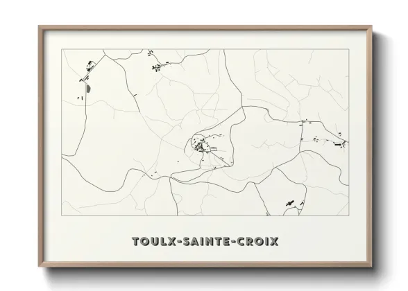Une affiche de carte sur Toulx-Sainte-Croix