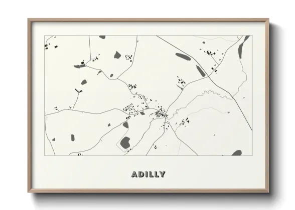 Une affiche de carte sur Adilly
