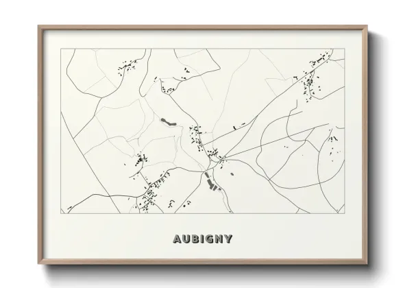 Une affiche de carte sur Aubigny