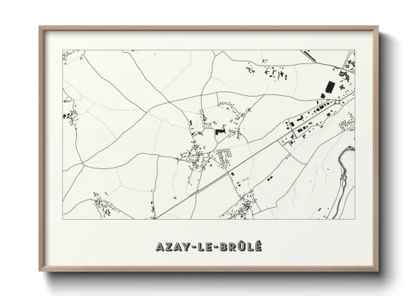 Une affiche de carte sur Azay-le-Brûlé