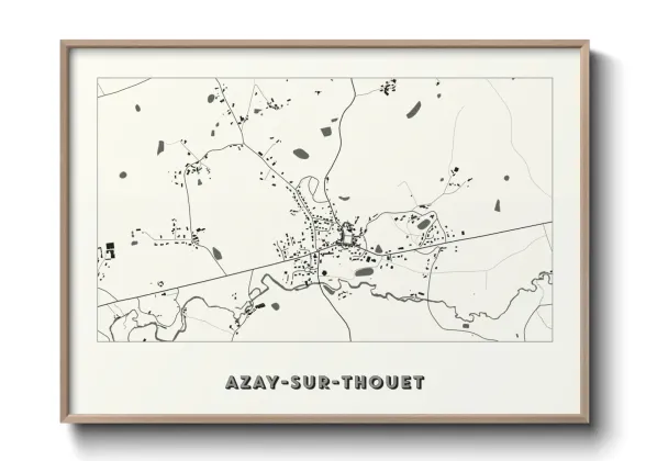 Une affiche de carte sur Azay-sur-Thouet