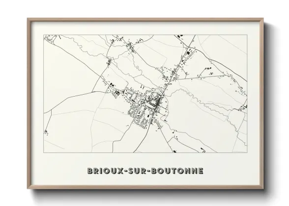 Une affiche de carte sur Brioux-sur-Boutonne