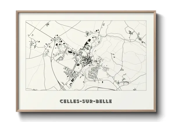 Une affiche de carte sur Celles-sur-Belle