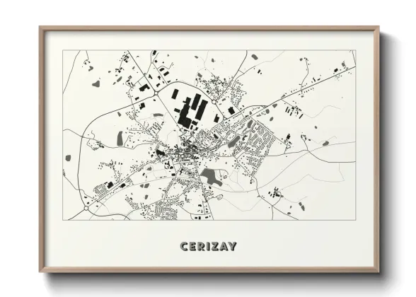 Une affiche de carte sur Cerizay