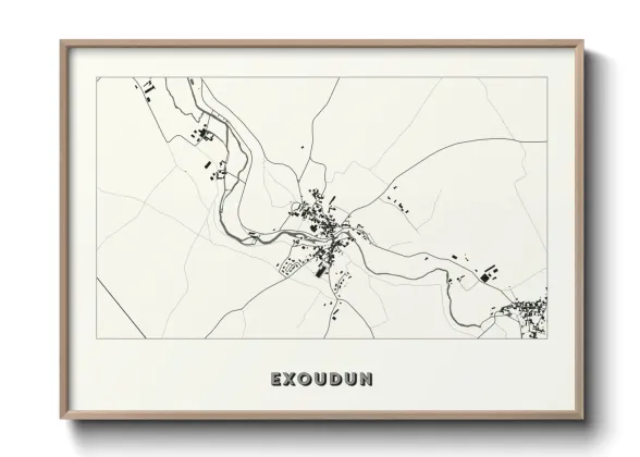 Une affiche de carte sur Exoudun