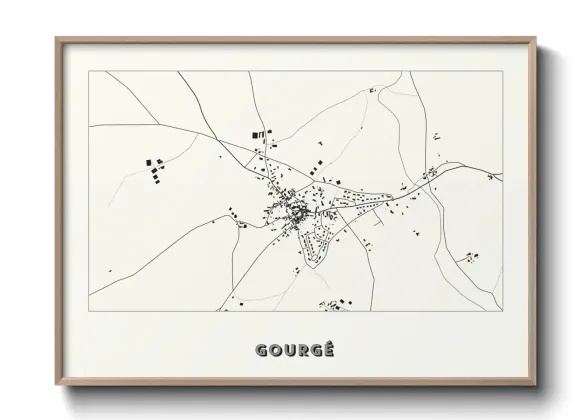 Une affiche de carte sur Gourgé