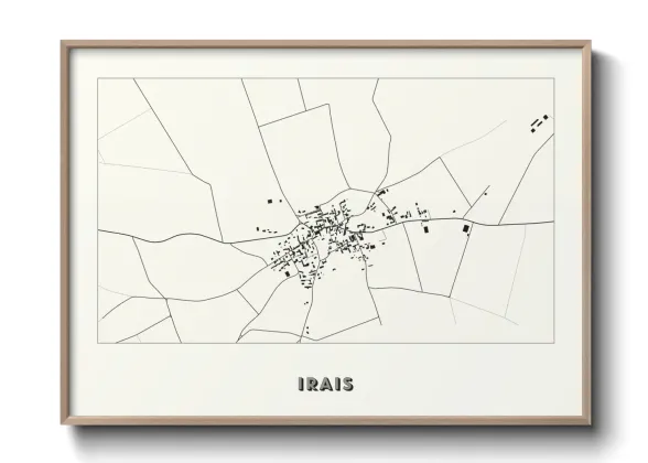Une affiche de carte sur Irais