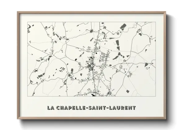 Une affiche de carte sur La Chapelle-Saint-Laurent