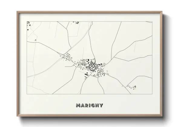 Une affiche de carte sur Marigny
