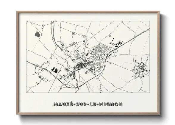 Une affiche de carte sur Mauzé-sur-le-Mignon