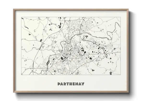 Une affiche de carte sur Parthenay