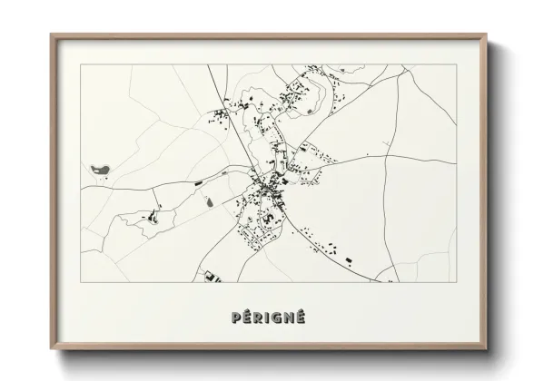 Une affiche de carte sur Périgné
