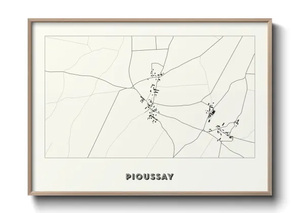 Une affiche de carte sur Pioussay