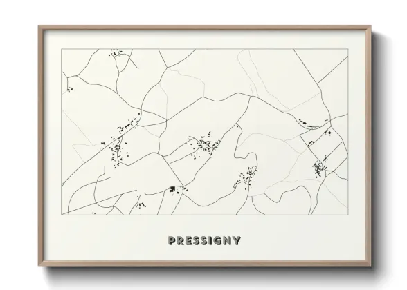 Une affiche de carte sur Pressigny