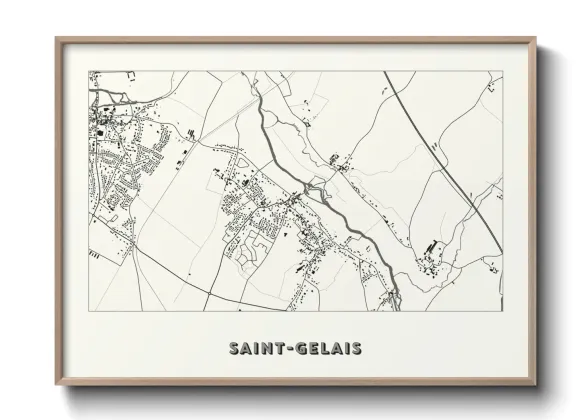 Une affiche de carte sur Saint-Gelais