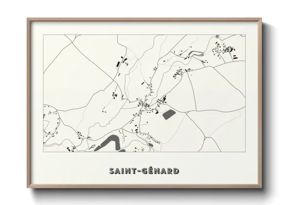 Une affiche de carte sur Saint-Génard