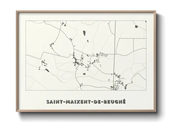 Une affiche de carte sur Saint-Maixent-de-Beugné