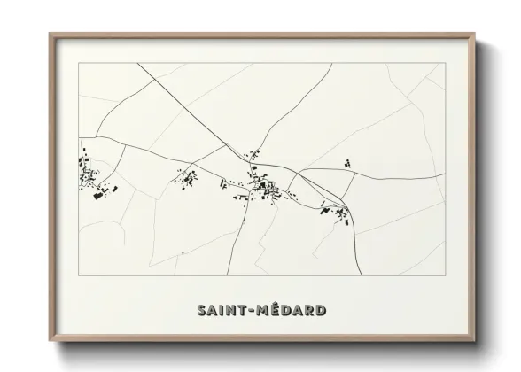 Une affiche de carte sur Saint-Médard