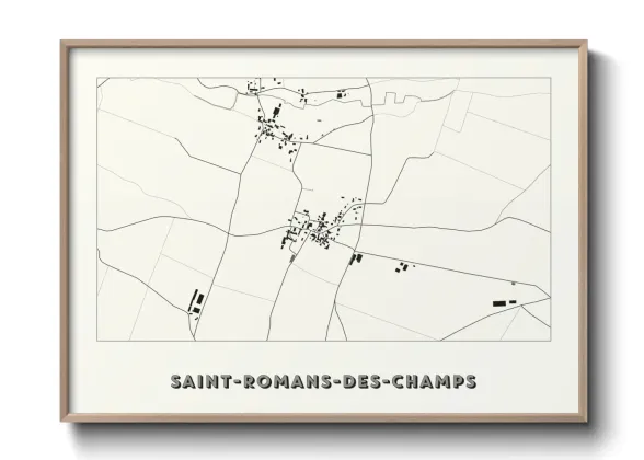 Une affiche de carte sur Saint-Romans-des-Champs