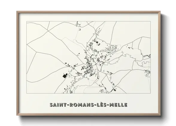 Une affiche de carte sur Saint-Romans-lès-Melle
