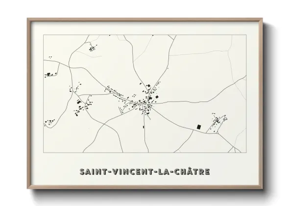 Une affiche de carte sur Saint-Vincent-la-Châtre