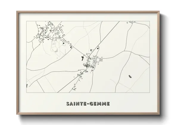 Une affiche de carte sur Sainte-Gemme