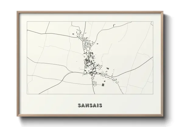Une affiche de carte sur Sansais