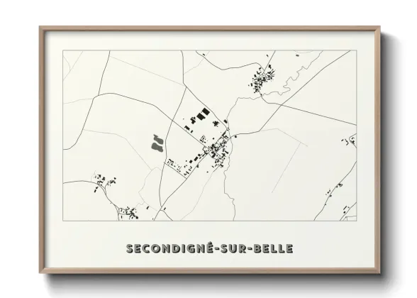 Une affiche de carte sur Secondigné-sur-Belle