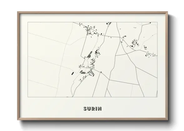 Une affiche de carte sur Surin